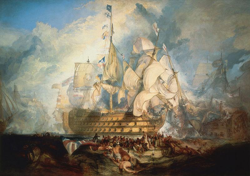 Joseph Mallord William Turner The Battle of Trafalgar by J. M. W. Turner oil painting picture